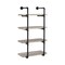 Saltoro Sherpi 24 Inches 4 Tier Wood and Metal Wall Shelf, Gray and Black-